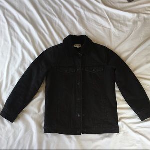Madewell black denim sherpa jacket